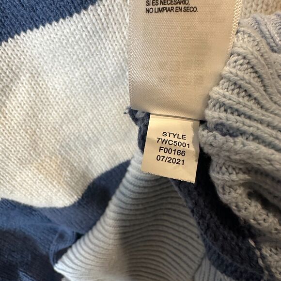 Lucky Brand Sweater Womens Large Striped Minimalist Mom Pullover Knit Cardigan - Picture 4 of 9